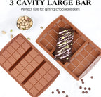 1 Pc Chocolate Bar Mold Deep Large Chocolate Molds Silicone Break Apart Thick Silicone Molds for Candy Bar (10 Snap）
