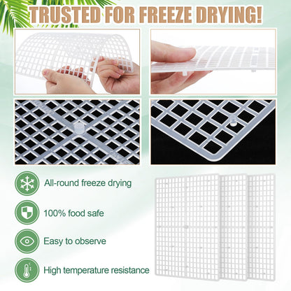 Tioncy 12 Pcs Tray Grids for Harvest Right Freeze Dryer Harvest Right Storage Rack for Fruit Vegetable Food Freeze Drying Accessories, Fits All Trays (Clear)