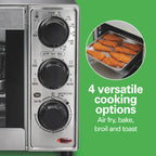 Hamilton Beach Sure-Crisp Toaster Oven Air Fryer Combo, pasuje do pizzy 9”, pojemność 4 kromek, mocny obieg, automatyczne wyłączanie, stal nierdzewna (31403)