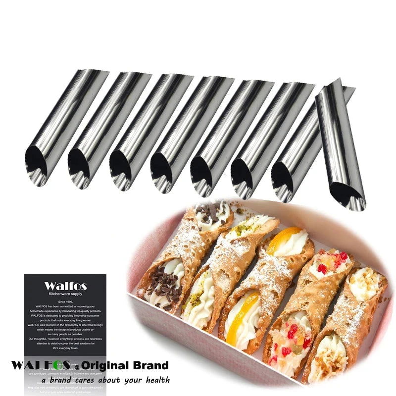 8 Pieces Cannoli Forms Dessert Pastry Cream Molds Stainless Steel DIY Baking Mold Cake Kitchen Mold Cooking Tool - Walfos® Kitchenware