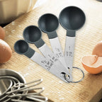 8pcs Baking Tools Kitchen Measuring Spoon Set Stainless Steel Handle Measuring Cup With Scale Measuring Spoon Kitchen Gadgets - Walfos® Kitchenware
