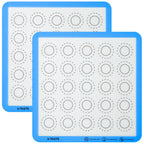 U-Taste 446ºF Heat Resistant Macaron Silicone Baking Mat, Non Stick Reusable Cookies Pastry Sheet Liner with Edge Enhancement Circle Measurement (Half/Jelly Roll/Quarter Sheets Size, Aqua Sky)