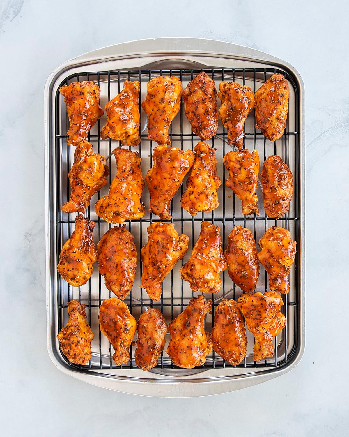 Nordic Ware Oven Crisp Baking Tray 2pc Set Includes Pan and Rack; Natural Aluminum For Air Frying, Crisping, Broiling, Baking