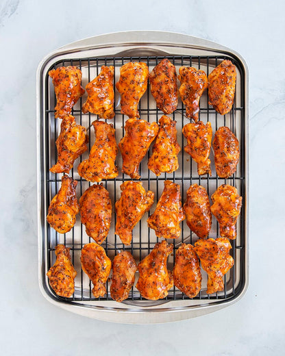 Nordic Ware Oven Crisp Baking Tray 2pc Set Includes Pan and Rack; Natural Aluminum For Air Frying, Crisping, Broiling, Baking