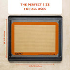 Silpat Premium Non-Stick Silicone Baking Mat, Half Sheet Size, 11-5/8 x 16-1/2, Orange