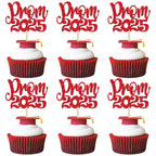 24 PCS 2025 Graduation Cupcake Toppers Glitter Diploma Congrats Grad Cap Cupcake Picks Class of 2025 Cake Decorations for 2025 Graduation Theme Party Supplies Pink