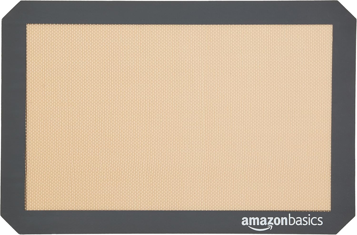 Amazon Basics Rectangular Silicone, Non-Stick, Food Safe Baking Mat, 9"x13", 9.9"x14.8", and 16.5"x11.6", Beige/Gray, Pack of 3