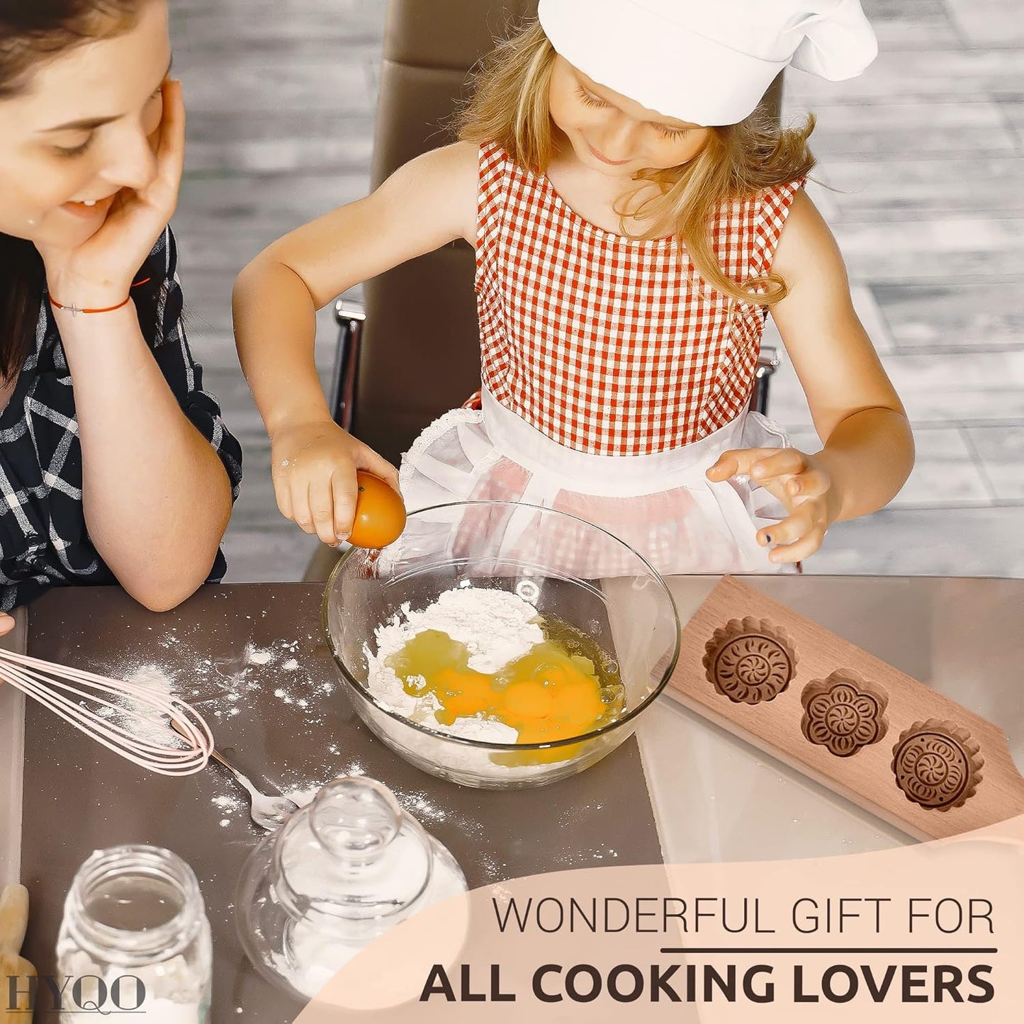 Wooden Cookie Molds for Baking - Moon Cake Molder Cookie Stamps Chinese Mooncake Mold - 3 Wooden Flowers Cookie Stamp Baking Moon Cake Mold for Muffin, Chocolate Mold Pie Stamps Dough Butter