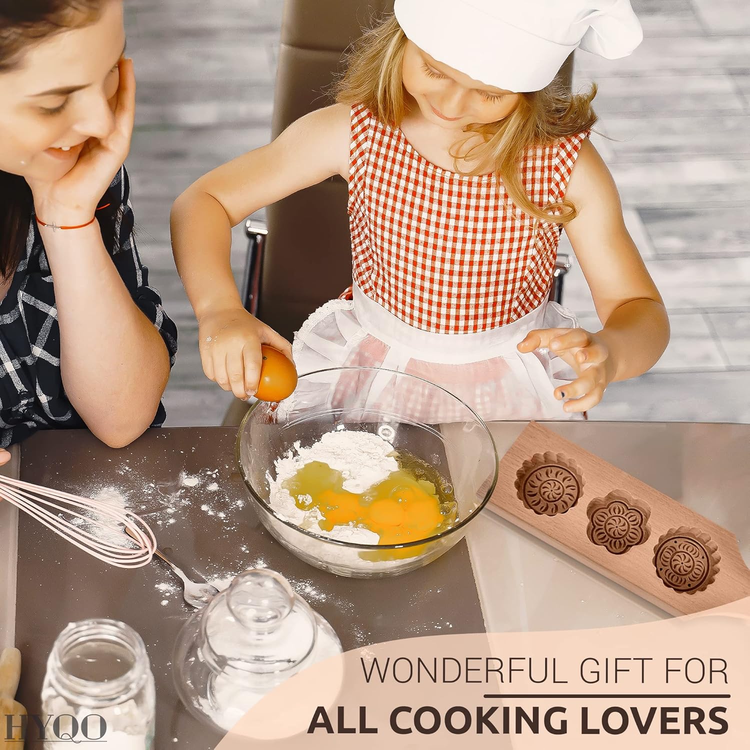 Wooden Cookie Molds for Baking - Moon Cake Molder Cookie Stamps Chinese Mooncake Mold - 3 Wooden Flowers Cookie Stamp Baking Moon Cake Mold for Muffin, Chocolate Mold Pie Stamps Dough Butter