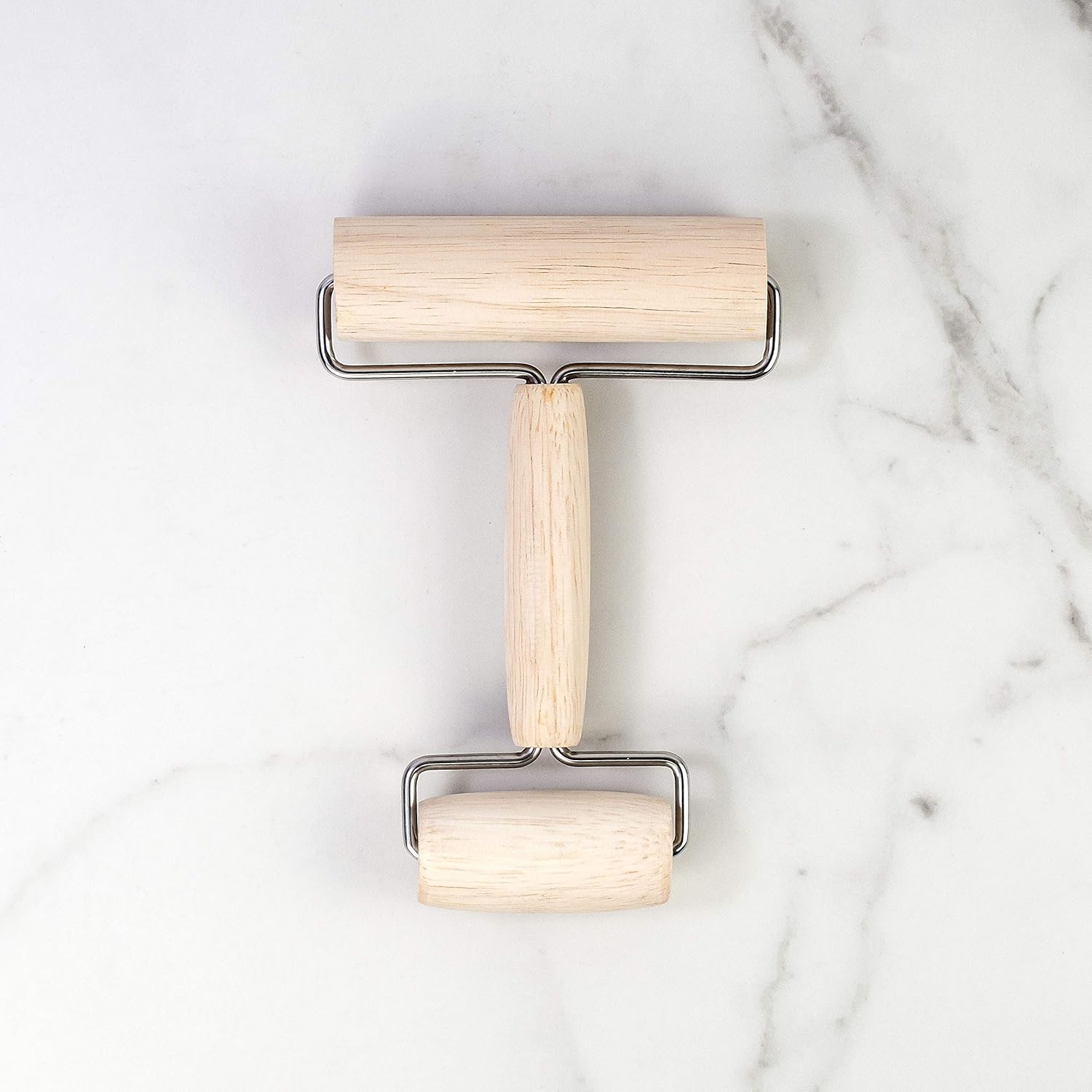 Mrs. Anderson’s Baking Double Dough Roller, Includes 4.125 and 2.375-Inch Wide Cylinders, Rubberwood