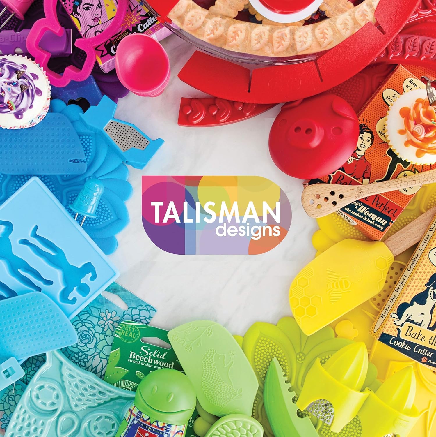 Talisman Designs Adjustable Pie Shield | 8 to 11.5 Inch Rimmed Dishes | Pie Crust Protector I Red - Set of 2