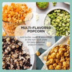 Elite Gourmet EPM330M Automatyczna maszyna do popcornu, mieszająca, 12-kubkowa, maszyna do popcornu na gorący olej z miarką i wbudowaną odwracalną miską do serwowania, idealna na domowe przyjęcia dla dzieci, zatwierdzona przez ETL, mięta