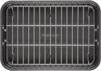 Farberware Bakeware Nonstick Steel Roaster with Flat Rack, 11-Inch x 15-Inch, Gray