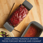 Rachael Ray Bakeware Meatloaf/Nonstick Baking Loaf Pan with Insert, 9 Inch x 5 Inch, Gray