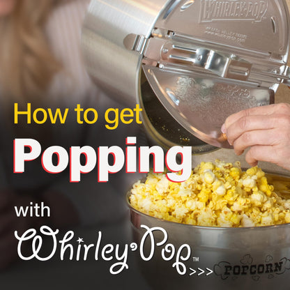 Wabash Popcorn Popper with Kernels - Silver, Metal Gear Popcorn Maker, Fast, & Easy-to-Use Popcorn Machine for Popcorn Lovers, 6-Quarts