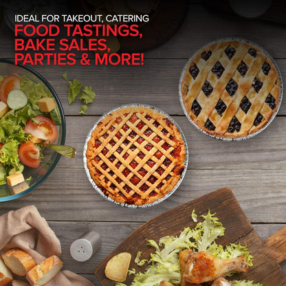 Stock Your Home 6 Inch Aluminum Foil Pie Pans (50 Count) – Disposable & Recyclable Mini Tins for Bakeries, Cafes, Restaurants – Durable Pans for Baking, Fruit Tarts, and Quiche