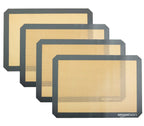 Amazon Basics Silicone Rectangular Baking Mat, Non-Stick Reusable Oven Bakeware, 16.5" x 11.6", New Beige/Gray, Pack of 2