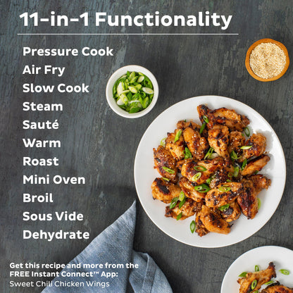 Instant Pot Duo Crisp 11-in-1 Air Fryer and Electric Pressure Cooker Combo with Multicooker Lids that Air Fries, Steams, Slow Cooks, Sautés, Dehydrates, & More, Free App With Over 800 Recipes, 6 Quart