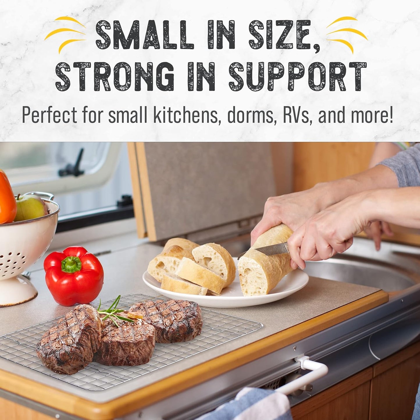 Checkered Chef Cooling Rack for Cooking and Baking - 8” x 11 ¾" Set of 2 Stainless Steel, Oven Safe Grid Wire Cookie Cooling Racks