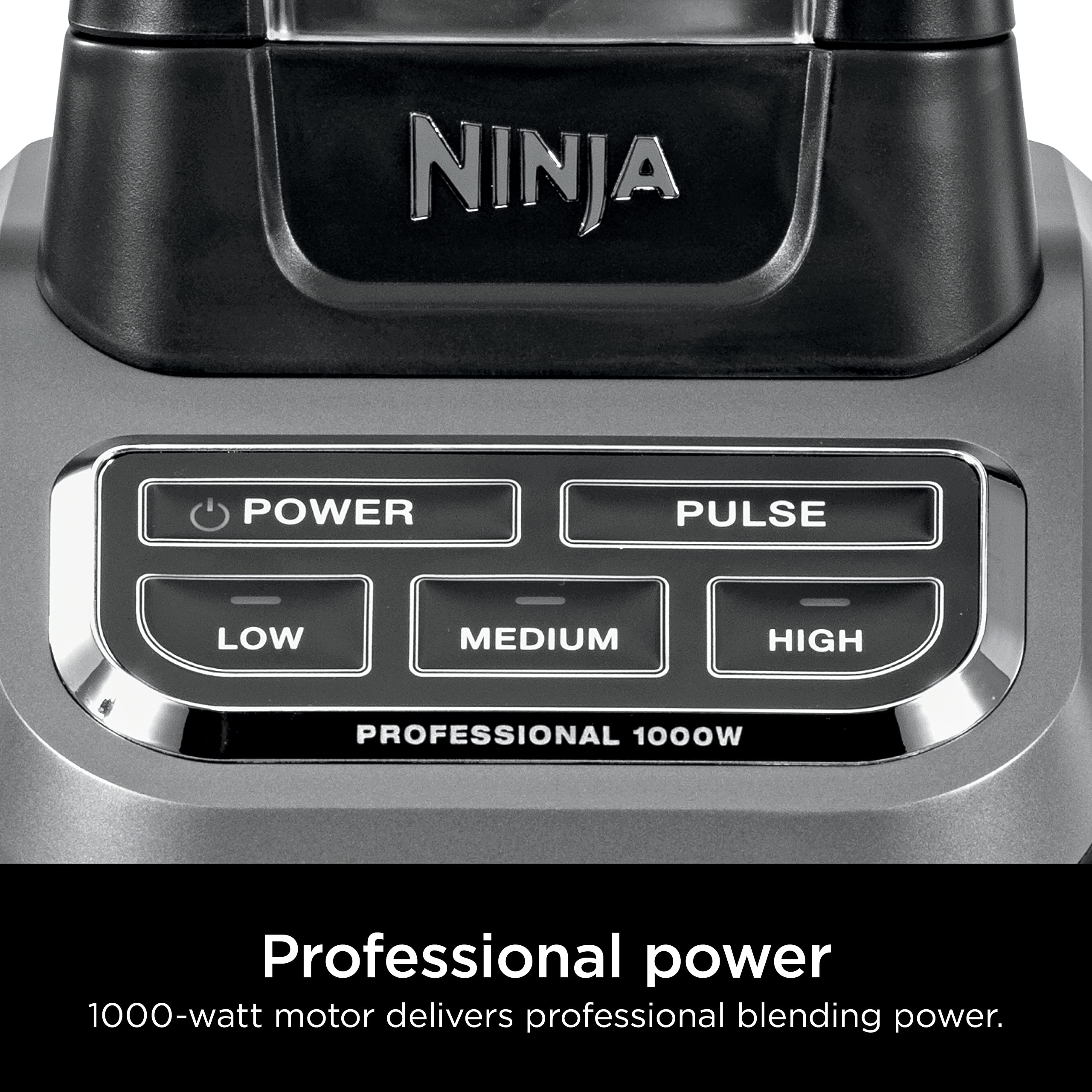 Ninja BL610 Professional 72 Oz Countertop 1000-Watt Base i Total Crushing Technology do koktajli, lodu i mrożonych owoców, czarny, blender + dzbanek