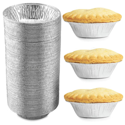 (60 Pack) Pie Tins 5 inch, Disposable Mini Pies Tin, Tart Aluminum, Individual Serving Pans for Baking Mini Chicken Potpie, Small Homemade Cakes & Quiche, Foil Tins, Freezer-to-Oven Use