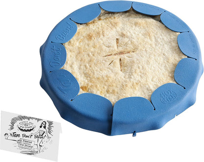 Talisman Designs Adjustable Pie Shield | 8 to 11.5 Inch Rimmed Dishes | Pie Crust Protector | Royal Blue Pie Shield | Set of 1