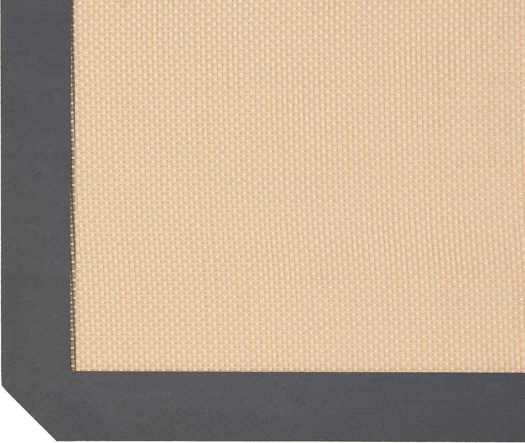 Amazon Basics Rectangular Silicone, Non-Stick, Food Safe Baking Mat, 9"x13", 9.9"x14.8", and 16.5"x11.6", Beige/Gray, Pack of 3