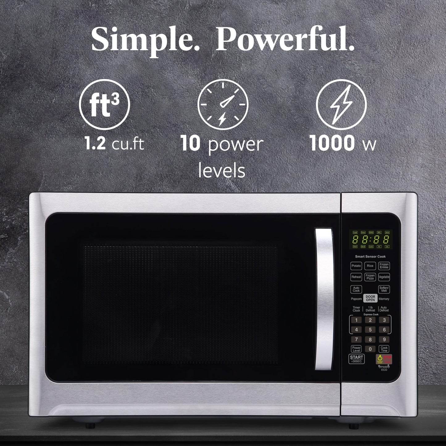 Farberware Countertop Microwave Oven with Sensor Cooking, 1.2 cu. Ft, Stainless Steel