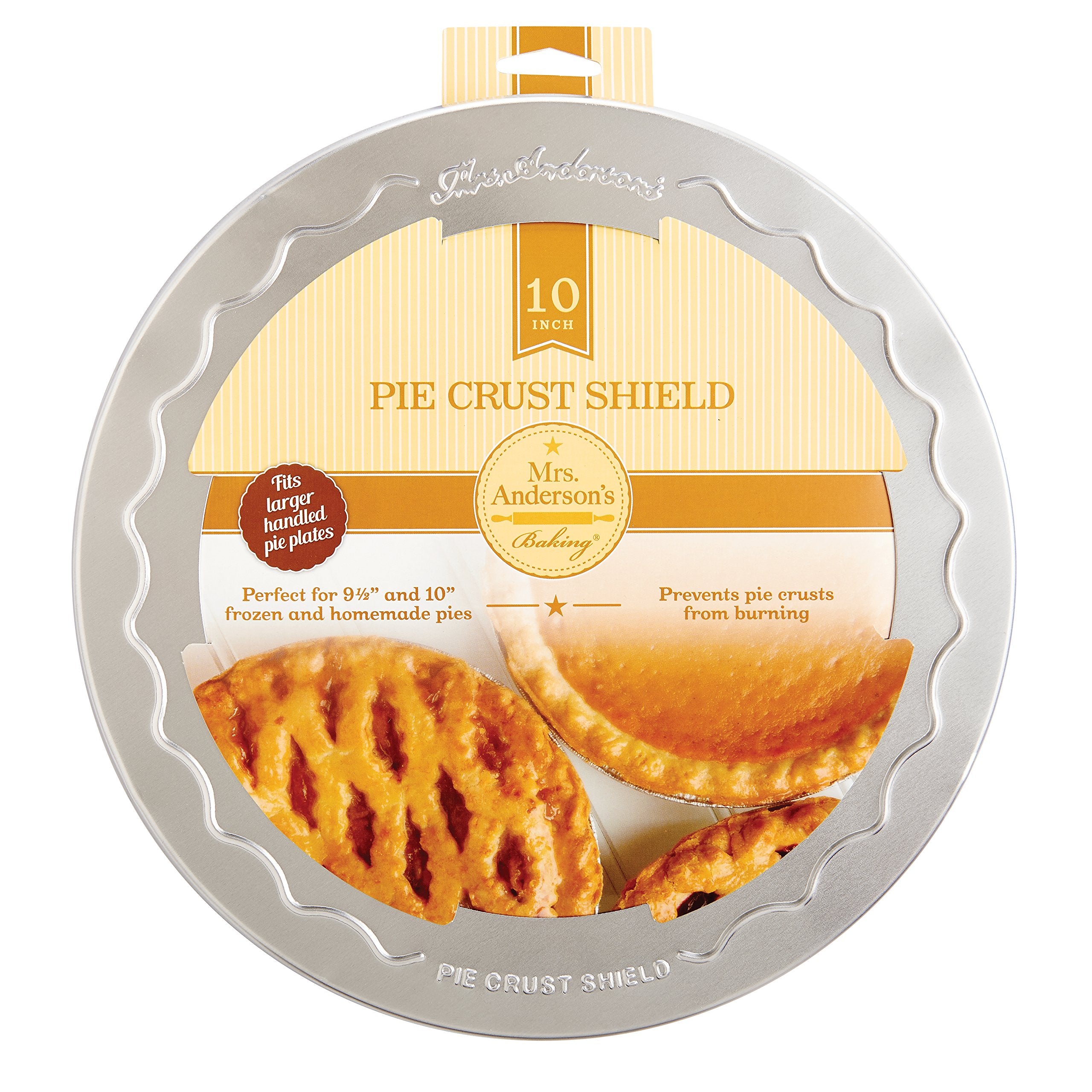 Mrs. Anderson's Baking Pie Crust Protector Shield, Fits 9.5 and 10-Inch Plates, Set of 2