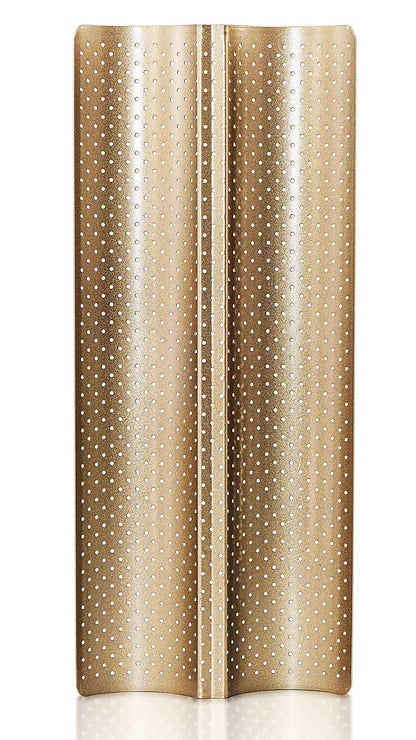 Anaeat 2 Pack Nonstick Perforated French Bread Baking Pan, 15"X 13" Premium Toast Mold for 4 Loaves Baguettes, French & Italian Bread Trays for Baking Loaf Bread, Ventilation & Heat Resistant (Gloden)