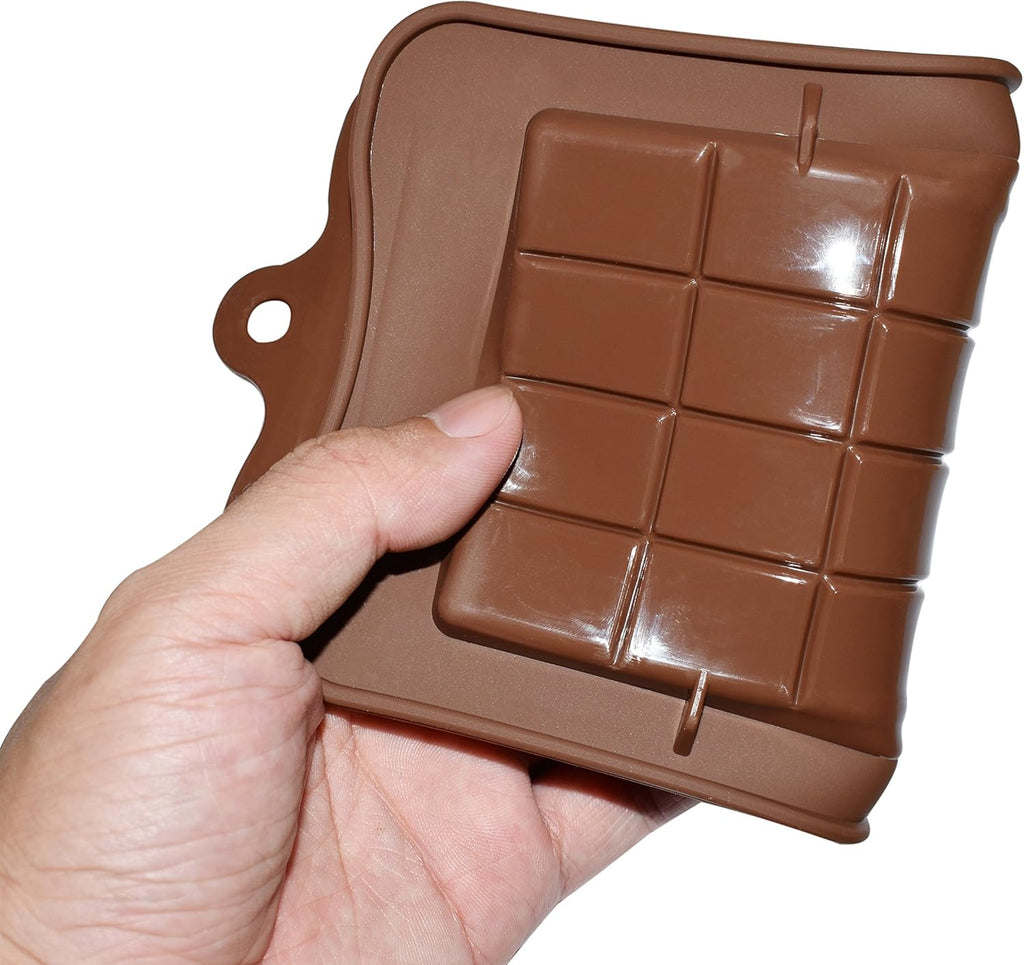 homEdge Break-Apart Chocolate Molds, Set of 4 Packs Food Grade Non-Stick Silicone Protein and Energy Bar Molds