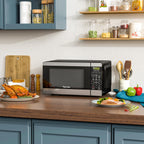 Kenmore KMCMWP09S2-09 Countertop Microwave 6 Auto-Preset Menus, Child Lock, Defrost & Express Cooking Features, 900 Watt, 0.9 Cu Ft, Stainless Steel