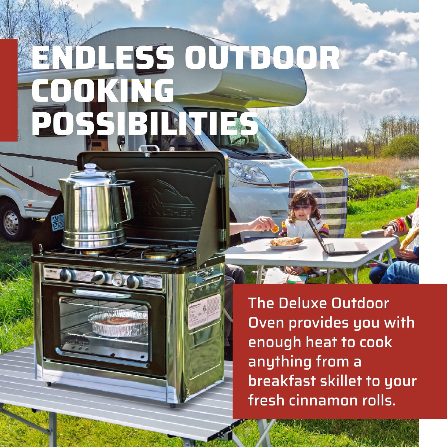 Camp Chef Outdoor Oven - Outdoor Oven for Camping Gear & Outdoor Cooking - Internal Dimensions 11" L x 16" W x 9" H