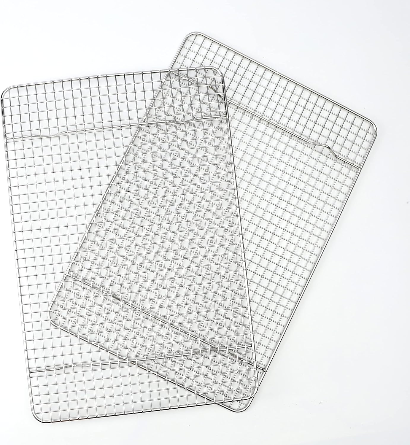 Spring Chef 10" x 15" Stainless Steel Cooling Racks for Baking - Oven Safe - Cookie Racks for Cooling Cookies - Fits Jelly Roll Pan - Perfect for Grilling, Roasting, Cooking, Drying - Set of 2