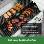 Grill gazowy Brand-Man Propane, 40-calowy, 6-palnikowy, wbudowany grill na wyspie, kuchnia zewnętrzna na gaz ziemny, rozkładany, wytrzymała stal nierdzewna 304, 60 000 BTU
