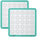 U-Taste 446ºF Heat Resistant Macaron Silicone Baking Mat, Non Stick Reusable Cookies Pastry Sheet Liner with Edge Enhancement Circle Measurement (Half/Jelly Roll/Quarter Sheets Size, Aqua Sky)