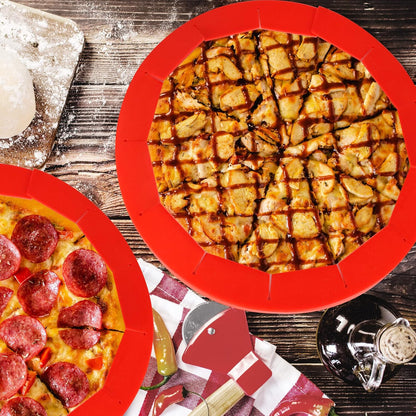2 Pack Adjustable Silicone Pie Crust Shield Pie BPA-free Protectors Adjustable Bake Crust Protector Pie Crust Protector Cover Kitchen Tool for Baking Pie Pizza, Fit 8-11.5 Inch Pies(Red)