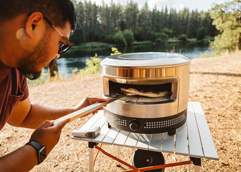 Піч для піци Solo Stove Pi Prime Outdoor - Газова піч для піци на пропані - Портативна піч для піци з поверхнею для приготування з кордієритового каменю - Напівкупольна конструкція - Широкий отвір - Нержавіюча сталь