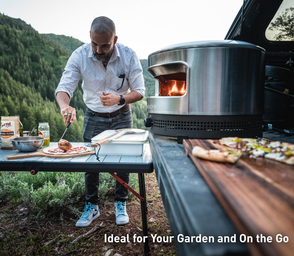 Піч для піци Solo Stove Pi Prime Outdoor - Газова піч для піци на пропані - Портативна піч для піци з поверхнею для приготування з кордієритового каменю - Напівкупольна конструкція - Широкий отвір - Нержавіюча сталь