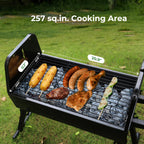 Brand-Man 2 in 1 Barbecue Grill with Rotisserie Grill Kit, Portable Folding Outdoor Charcoal Grill, Stainless Steel Spit Roaster with Motor & Adjustable Height for Backyard Camping Patio Tailgating