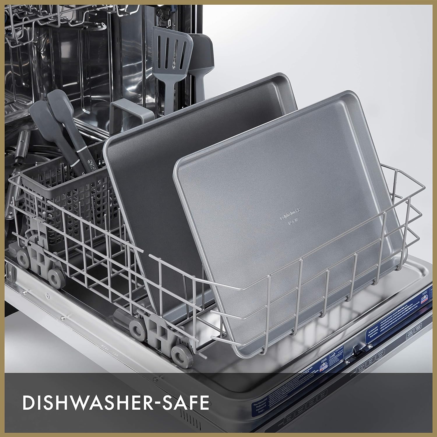 Calphalon Premium Nonstick Baking Pans Set of 2, 12 x 17 inch, Silverware, Heavy Gauge Steel Core