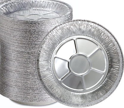 9" Aluminum Foil Pie Tins (25 Pack), Disposable Aluminum Pie Pans, Foil Pans for Baking, Cooking, Freezer Safe, Round Foil Pans, Foil Plates Perfect for Quiche, Tarts, Pies, & Takeout Spare Essentials