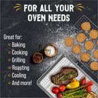 Checkered Chef Baking Sheet Pan and Cooling Rack - Half Sheet, 18" x 13" Aluminum Cookie Sheets and Stainless Steel Wire Rack for Baking