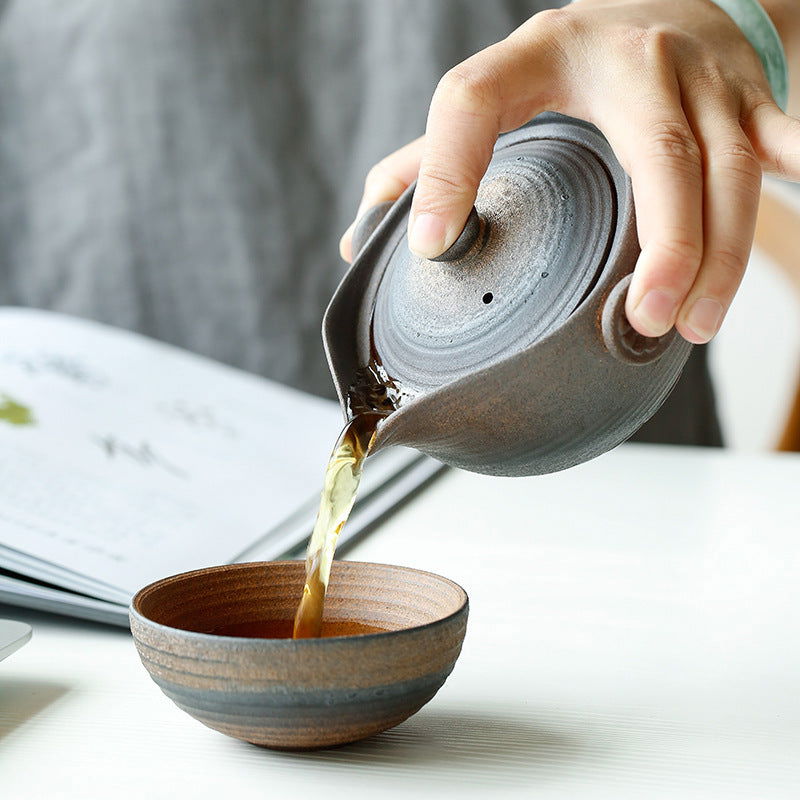 A Cup And A Pot Japanese Stoneware Outdoor Portable Travel Tea Set - Walfos® Kitchenware