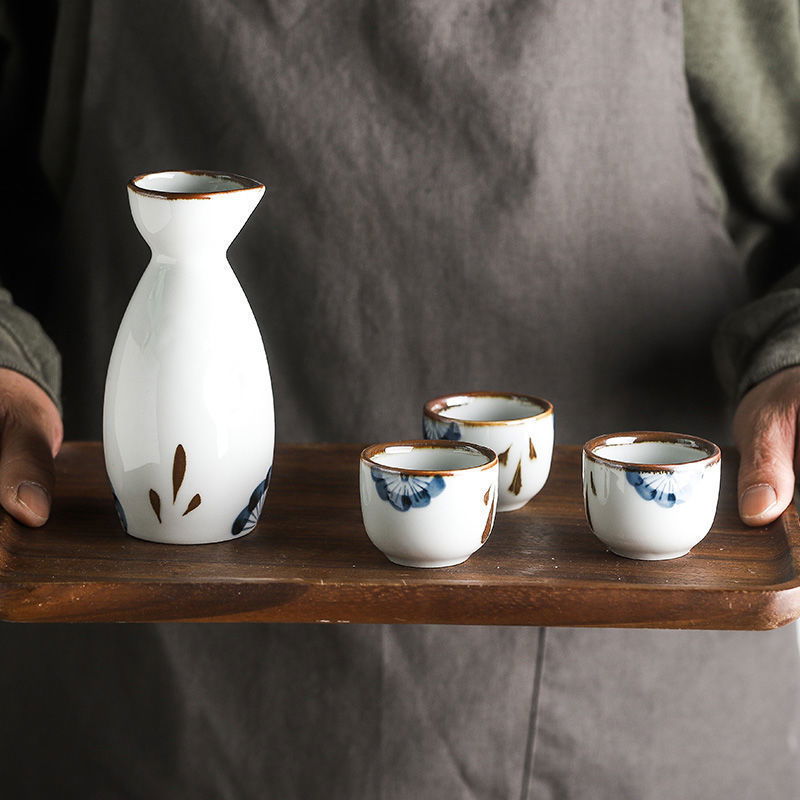 Antique Ceramic Wine Dispenser Cup Sake Kettle Set - Walfos® Kitchenware