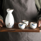 Antique Ceramic Wine Dispenser Cup Sake Kettle Set - Walfos® Kitchenware