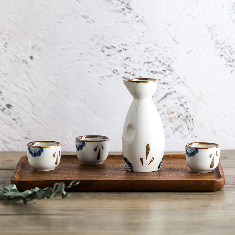 Antique Ceramic Wine Dispenser Cup Sake Kettle Set - Walfos® Kitchenware