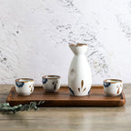 Antique Ceramic Wine Dispenser Cup Sake Kettle Set - Walfos® Kitchenware