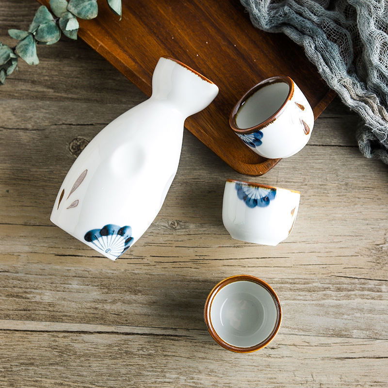 Antique Ceramic Wine Dispenser Cup Sake Kettle Set - Walfos® Kitchenware