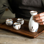 Antique Ceramic Wine Dispenser Cup Sake Kettle Set - Walfos® Kitchenware